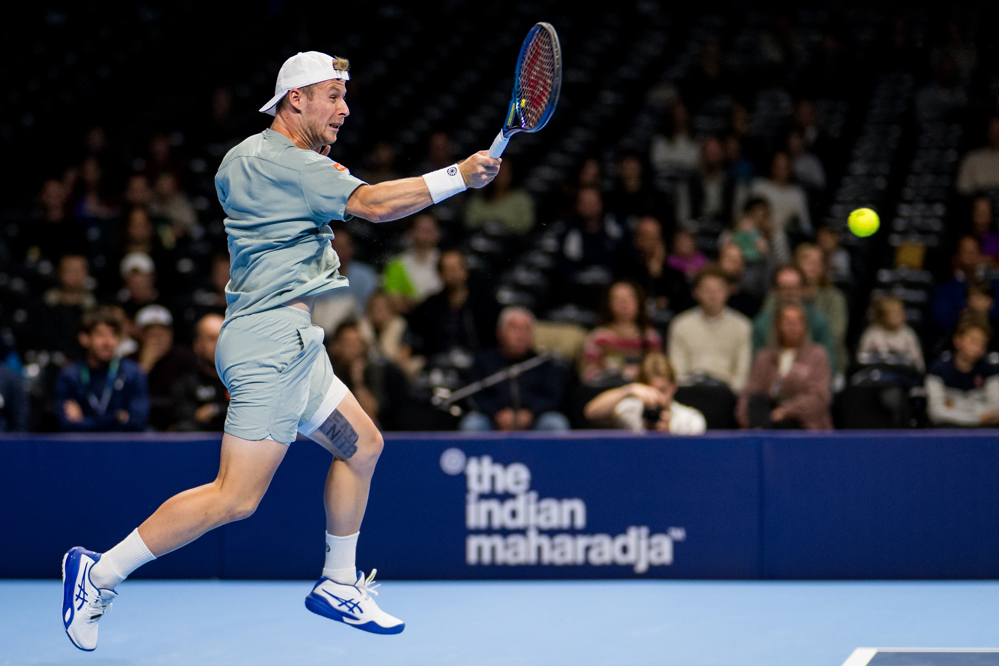 Belgian Gauthier Onclin pictured in action during the European Open ATP tennis tournament in Brussels, on Sunday 12 October 2025. This year's edition of the tournament is taking place from 12 to 19 October 2025. BELGA PHOTO JASPER JACOBS
