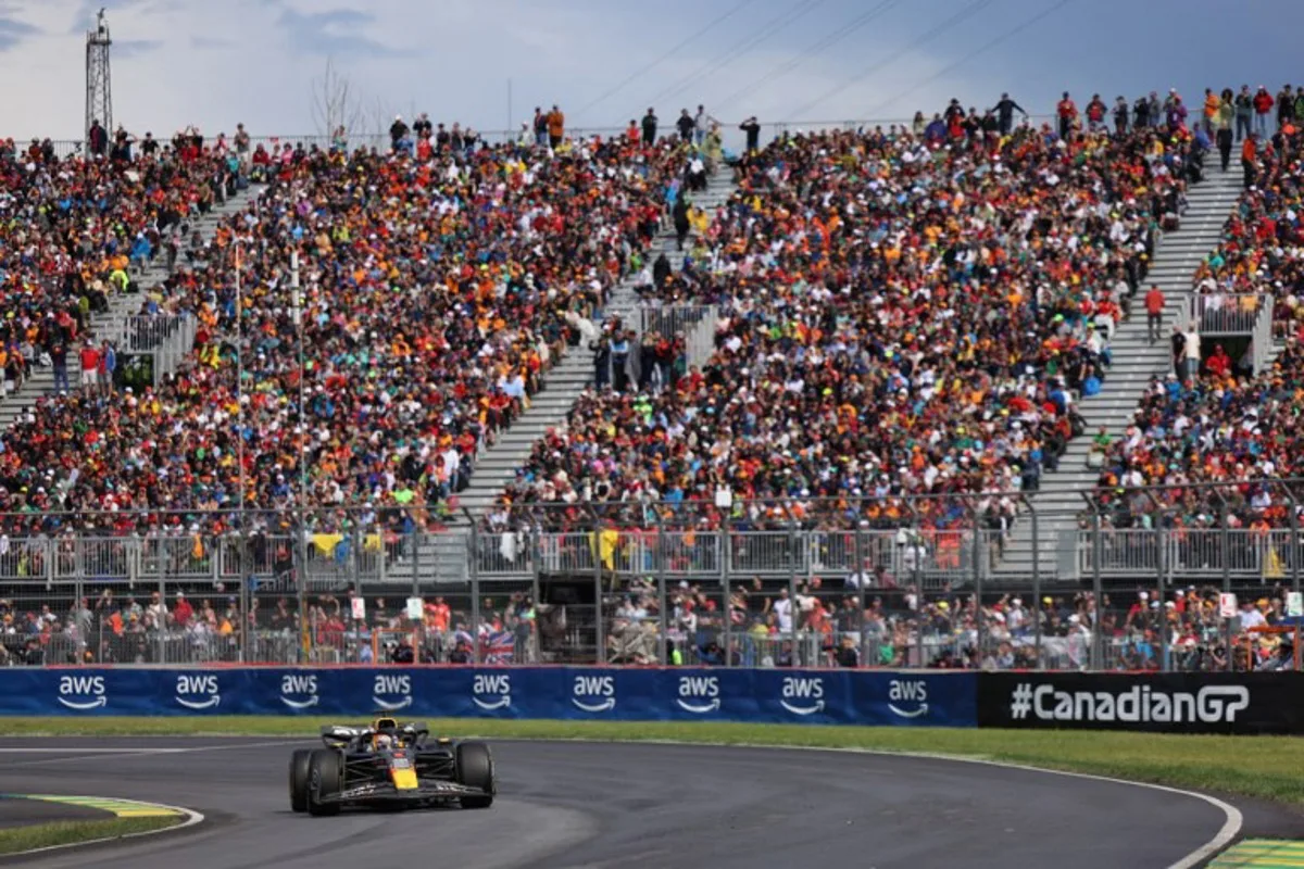 Red Bull Racing's Dutch driver Max Verstappen races during the 2024 Canada Formula One Grand Prix at Circuit Gilles-Villeneuve in Montreal, Canada, on June 9, 2024.   CHARLY TRIBALLEAU / AFP