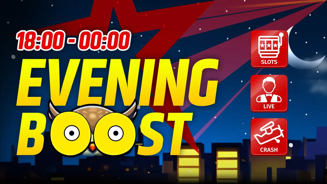 🌙 Evening Boost at Starcasino: 10% Extra on Your Top Win from 6 PM to Midnight