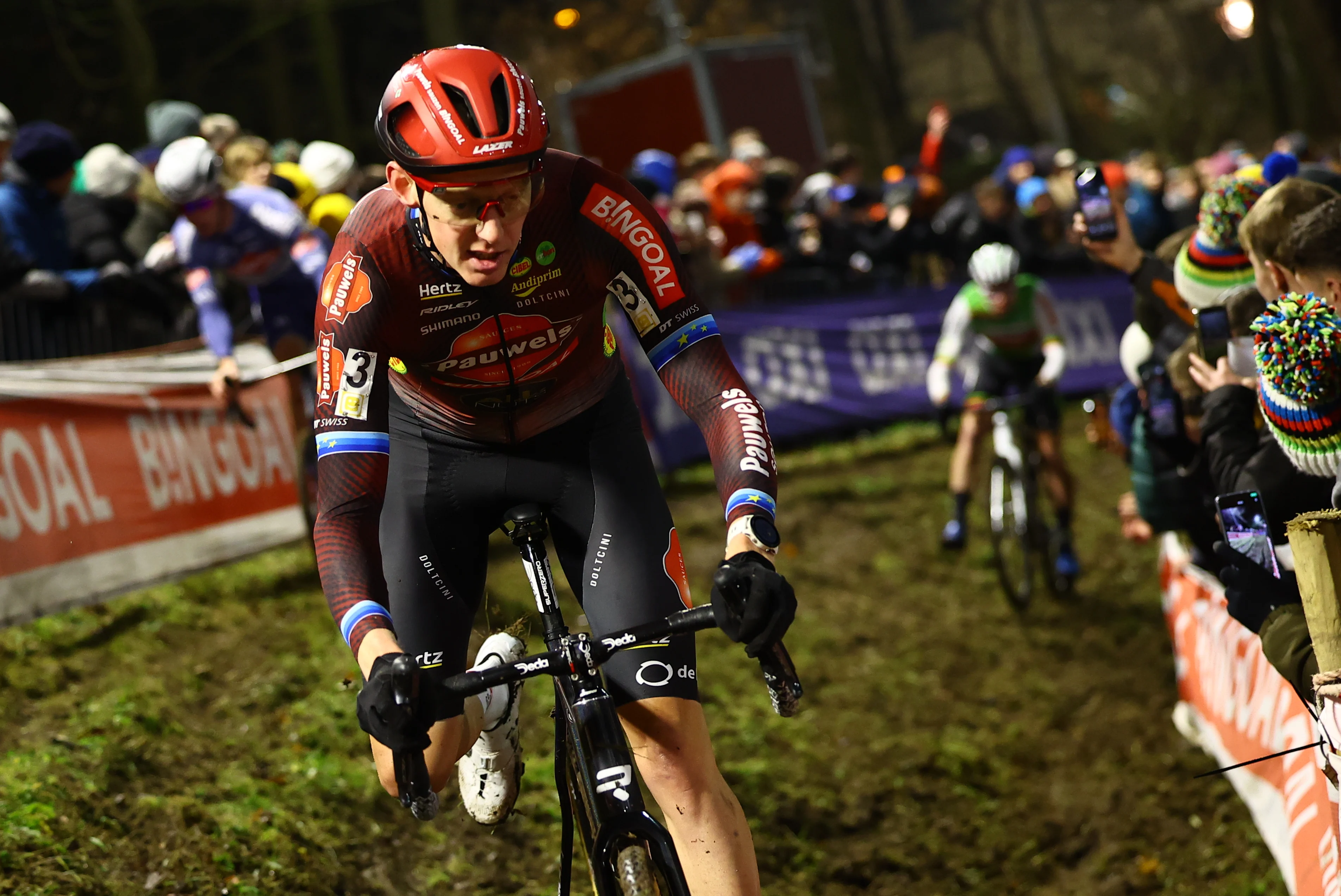 Belgian Michael Vanthourenhout pictured in action during the men elite race of Diegem Cross cyclocross cycling event, Monday 30 December 2024 in Diegem, stage 6/8 in the Superprestige cyclocross cycling competition. BELGA PHOTO DAVID PINTENS