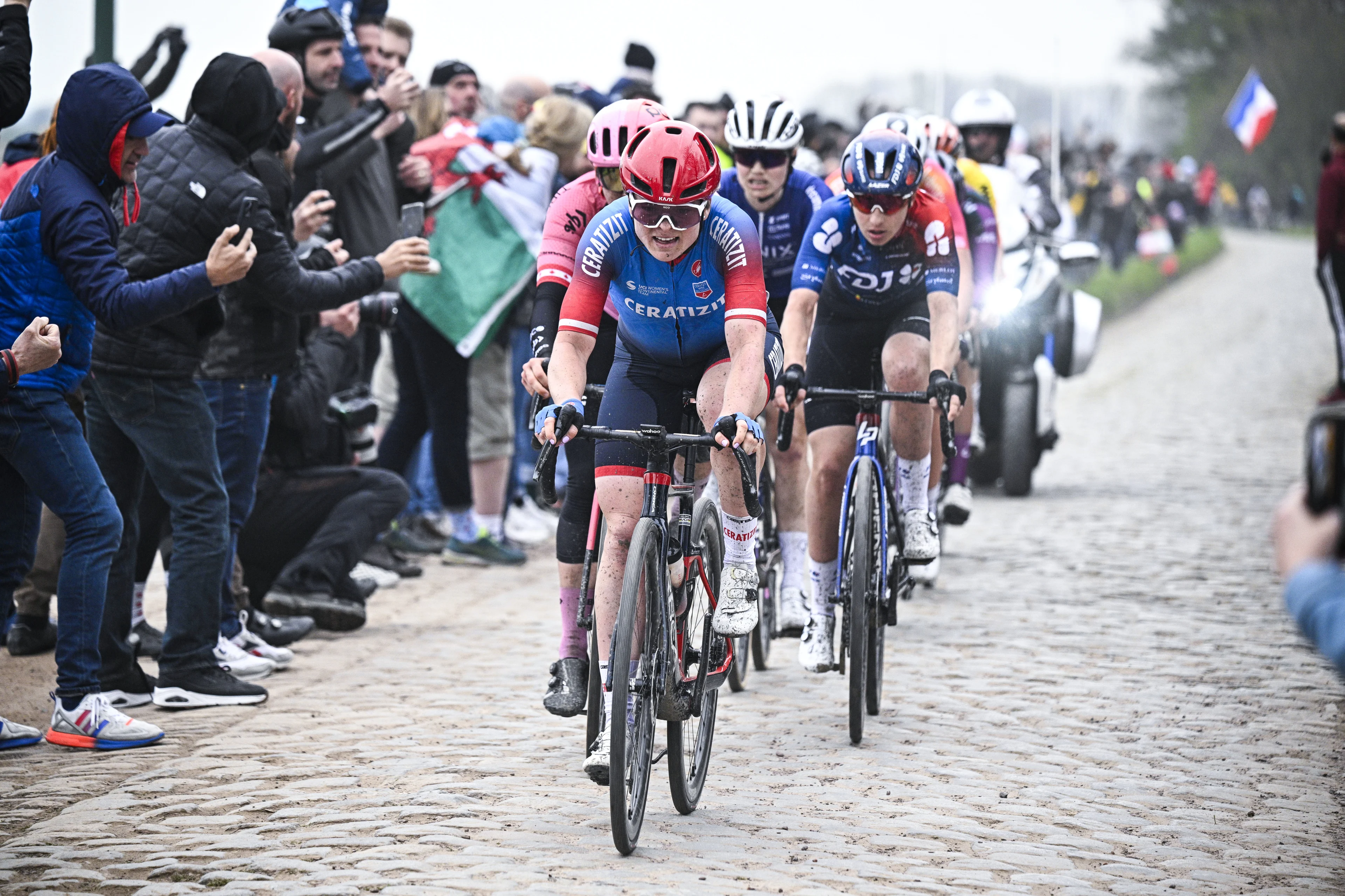 Polish Marta Lach of Ceratizit-WNT Pro Cycling pictured in action during the third edition of the women elite race of the 'Paris-Roubaix' cycling event, 145,4 km from Denain to Roubaix, France on Saturday 08 April 2023. BELGA PHOTO JASPER JACOBS