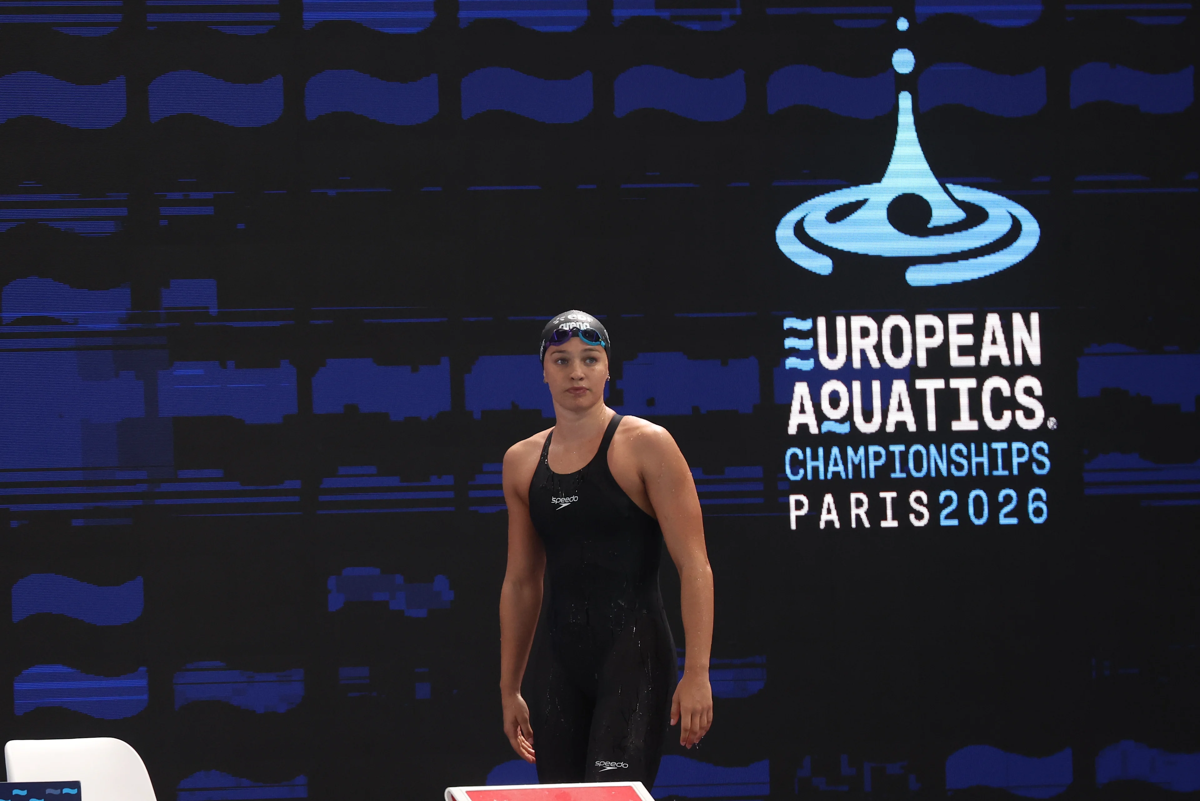 Belgian Sarah Dumont pictured during the final of the women's 200m freestyle event at the fourth day of the European Aquatics Championships in Paris, France on Thursday 13 August 2026. BELGA PHOTO VIRGINIE LEFOUR