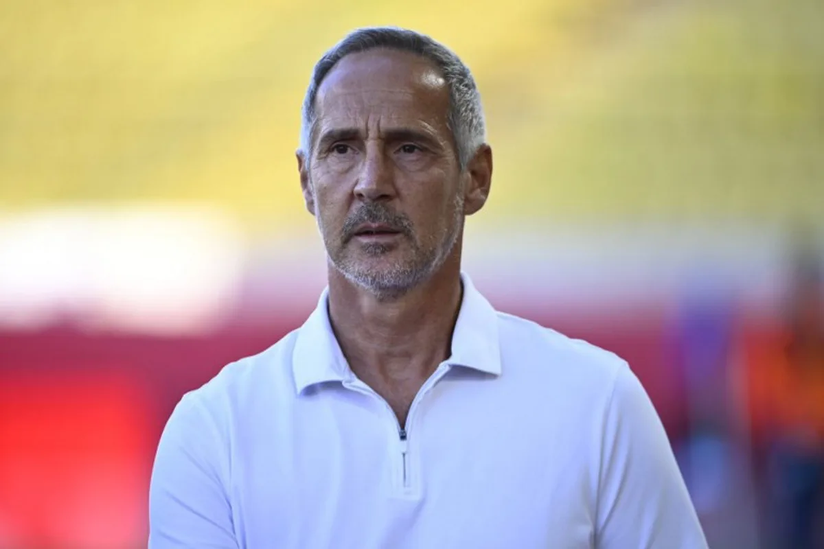Monaco's Austrian head coach Adi Hutter looks on during the French L1 football match between AS Monaco and RC Strasbourg Alsace at the Louis II Stadium in the Principality of Monaco on August 31, 2025. FREDERIC DIDES / AFP