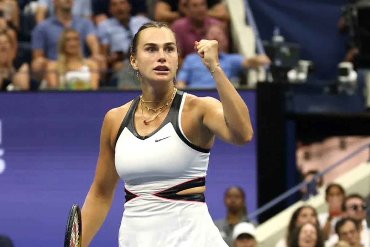 Belarus's Aryna Sabalenka celebrates during her women's singles final tennis match against USA's Amanda Anisimova on day fourteen of the US Open tennis tournament at the USTA Billie Jean King National Tennis Center in New York City, on September 6, 2025. Timothy A. CLARY / AFP