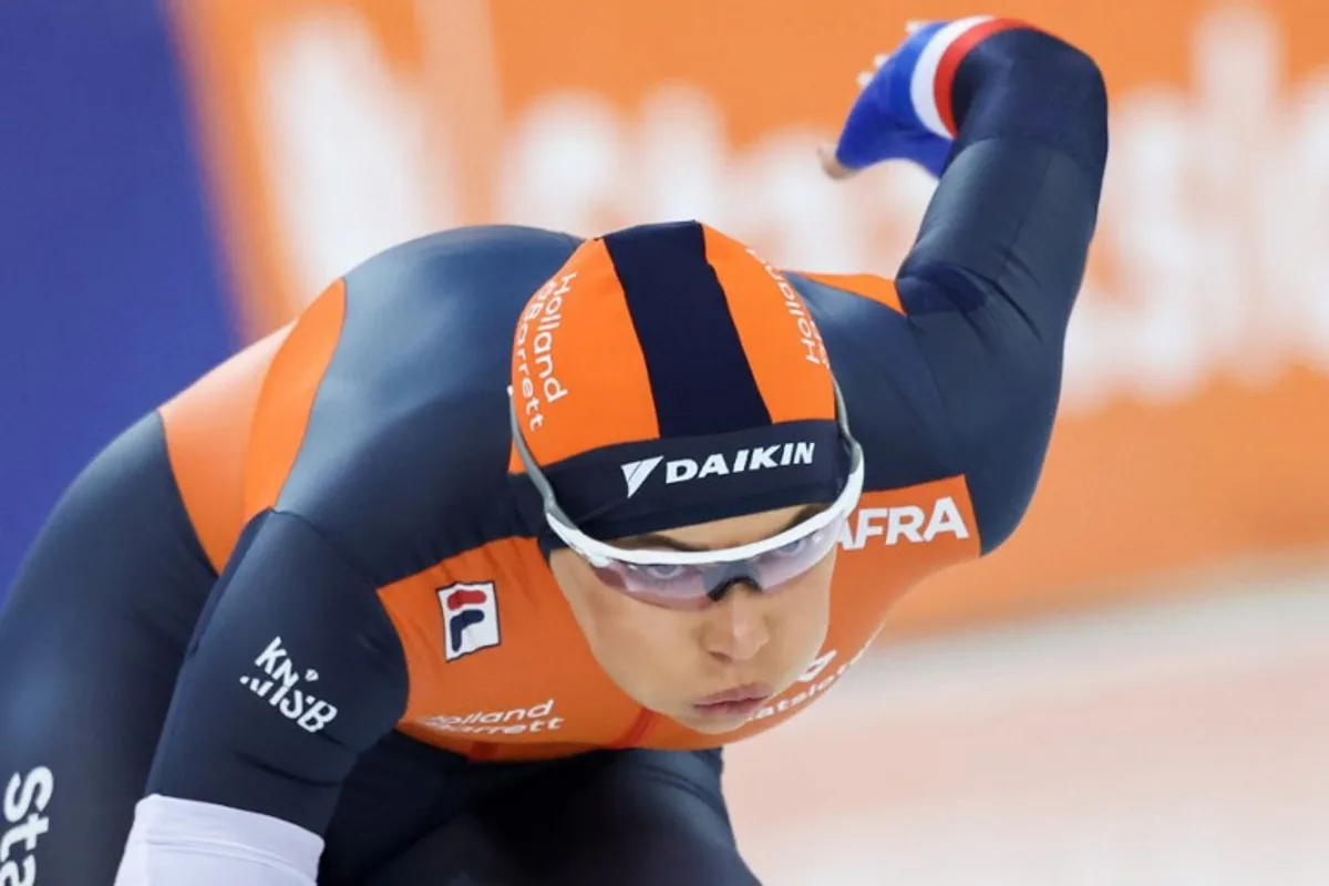 The Netherlands' Femke Kok competes in the Women's 500m event of the ISU World Speed Skating Championships in Hamar, Norway on March 14, 2025. Geir Olsen / NTB / AFP