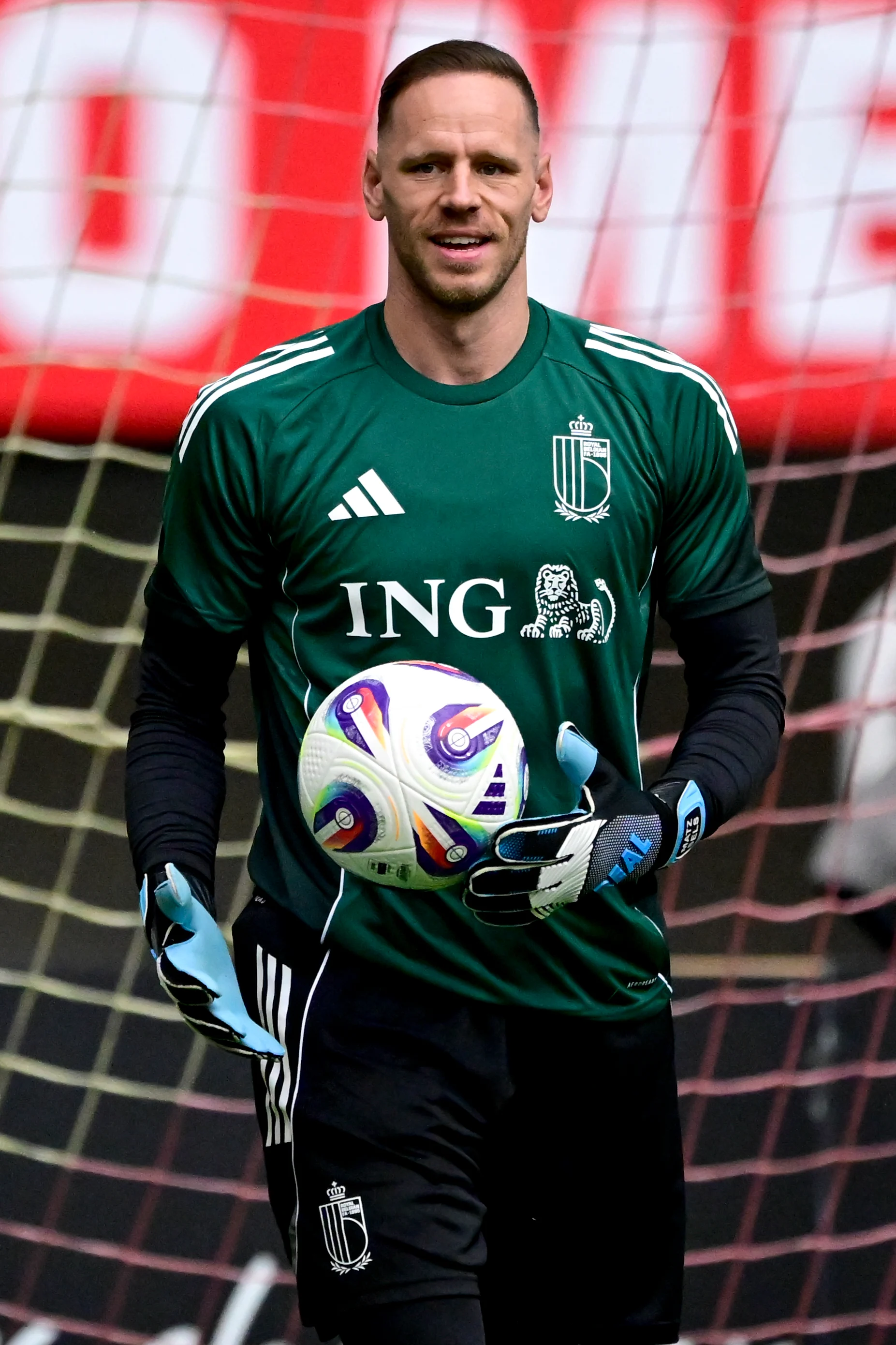 Belgium's goalkeeper Matz Sels pictured during a training session of the Red Devils, the Belgian national soccer team, In Skopje, Northern Macedonia, Thursday 05 June 2025. The team is preparing for the World Cup 2026 qualifiers against North Macedonia (06/06). BELGA PHOTO DIRK WAEM