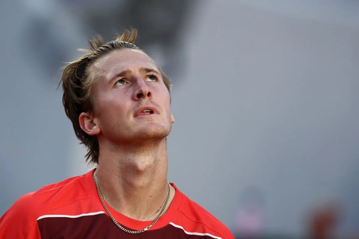 US Sebastian Korda reacts during his men's singles match against US Frances Tiafoe on day 6 of the French Open tennis tournament on Court Suzanne-Lenglen at the Roland-Garros Complex in Paris on May 30, 2025. Anne-Christine POUJOULAT / AFP