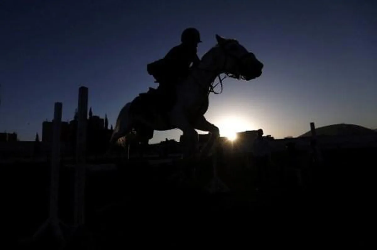 A Yemeni boy competes in the National Horse Jumping Championships in Sanaa on January 9, 2017.
Mohammed HUWAIS / AFP
