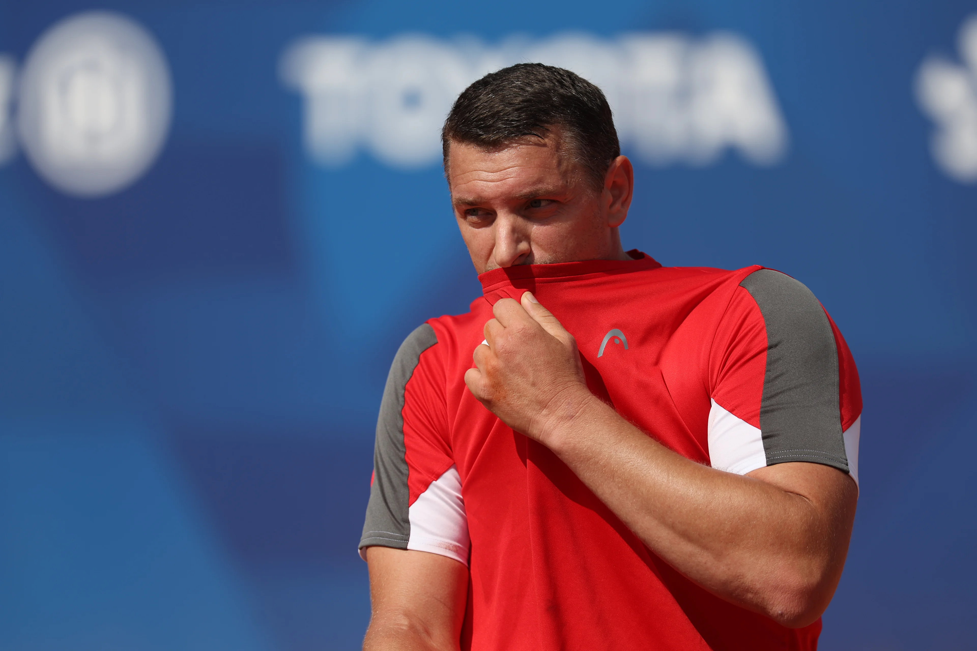 Belgian Joachim Gerard reacts during a game between Belgian Gerard and French Menguy, in the Men's Singles, 2nd round of the wheelchair tennis competition, on day 5 of the 2024 Summer Paralympic Games in Paris, France on Sunday 01 September 2024. The 17th Paralympics are taking place from 28 August to 8 September 2024 in Paris. BELGA PHOTO VIRGINIE LEFOUR