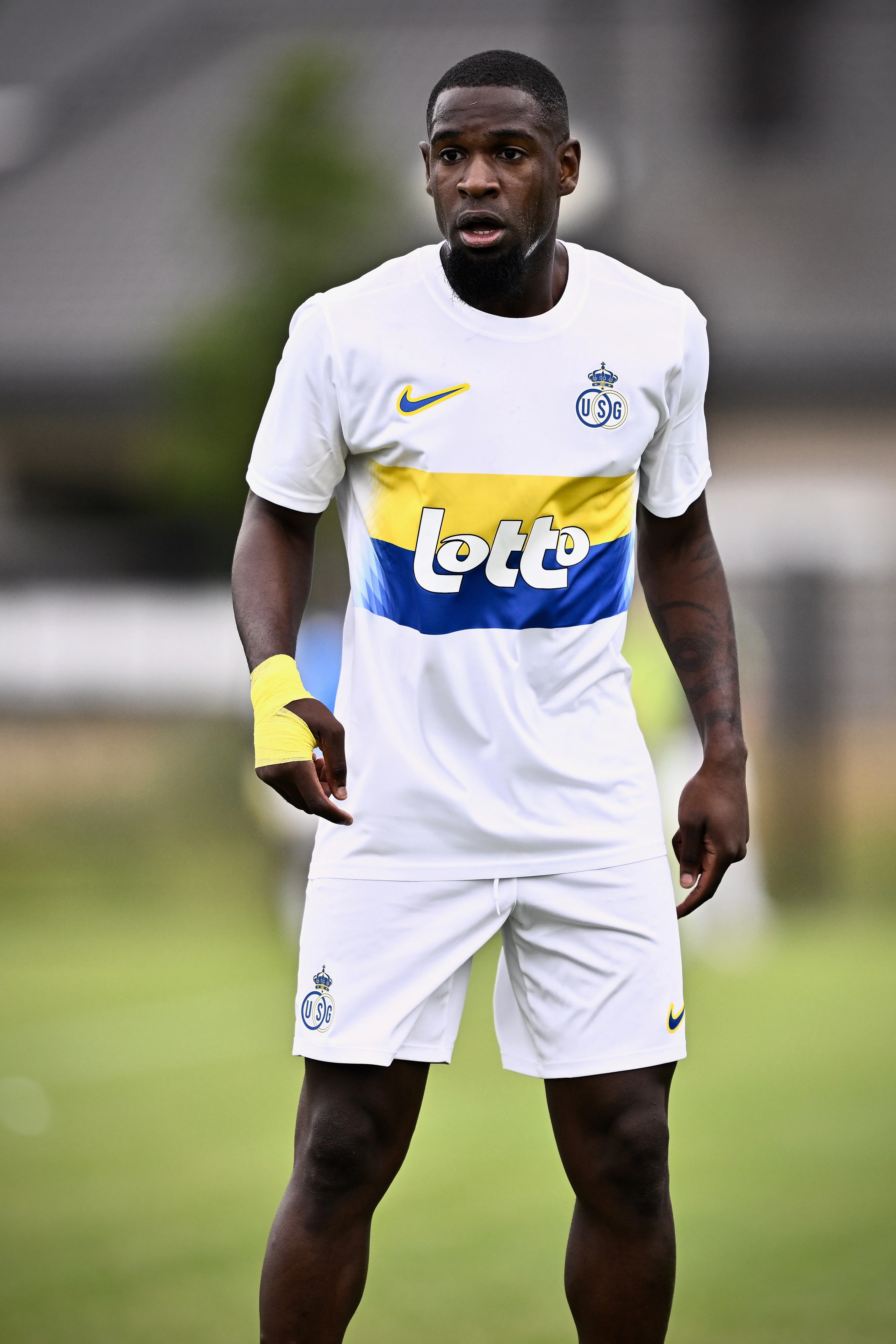 Union's Elton Kabangu pictured during a friendly soccer game between 2nd division club Patro Eisden and 1st division team Union Saint-Gilloise, Sunday 07 July 2024 in Nijlen, in preparation of the upcoming 2024-2025 season of the Jupiler Pro League. BELGA PHOTO JOHAN EYCKENS