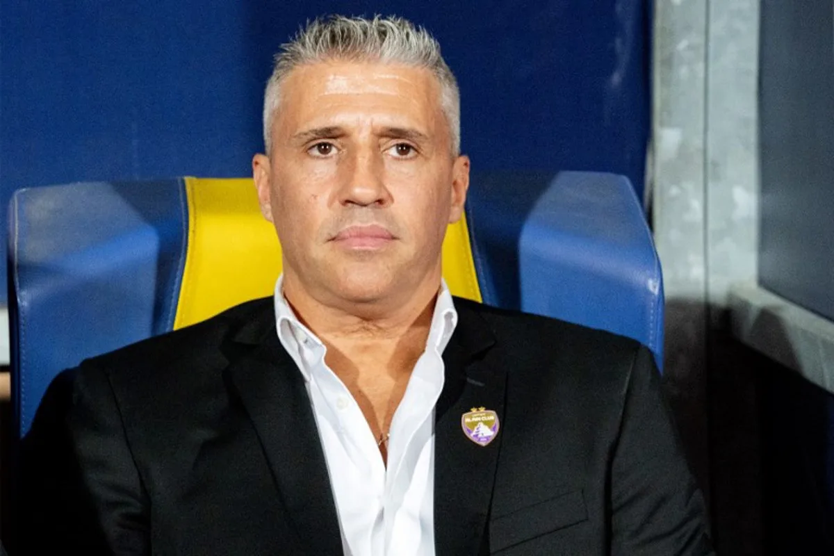 Al-Ain FC's Argentine head coach Hernan Crespo looks on during the African-Asian-Pacific Cup football match, serving as the second round of the 2024 FIFA Intercontinental Cup, between Egypt's al-Ahly SC and the UAE's al-Ain FC at Cairo International Stadium in Cairo on October 29, 2024. Khaled DESOUKI / AFP