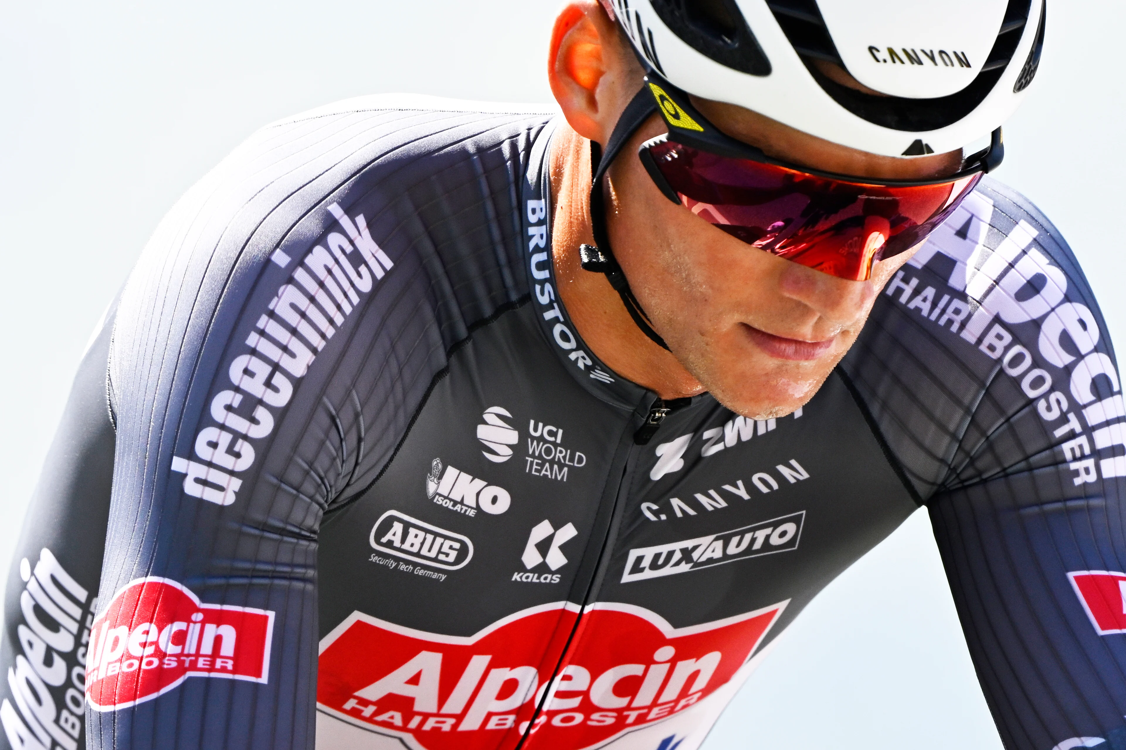 Dutch Mathieu van der Poel of Alpecin-Deceuninck pictured at the finish of stage 13 of the 2025 Tour de France cycling race, an 11km individual time trial from Loudenvielle to Peyragudes, on Friday 18 July 2025 in France. The 112th edition of the Tour de France starts on Saturday 5 July in Lille, France, and will finish in Paris, France on the 27th of July. BELGA PHOTO JASPER JACOBS