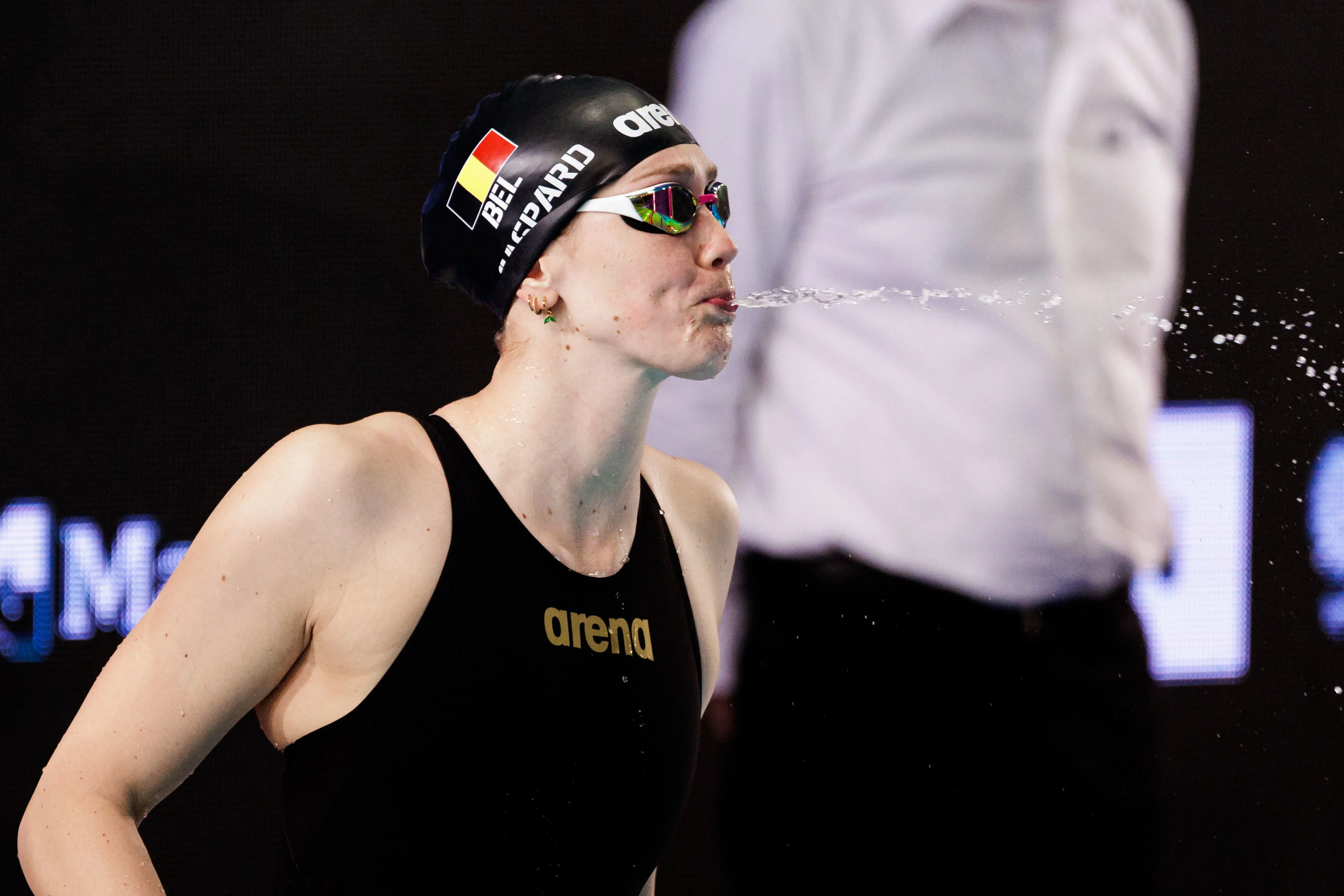 Florine Gaspard of Belgium pictured during the women 100 meter breaststroke final at the European Aquatics Short Course Swimming Championships in Lublin, Poland, on Wednesday 03 December 2025. BELGA PHOTO NIKOLA KRSTIC