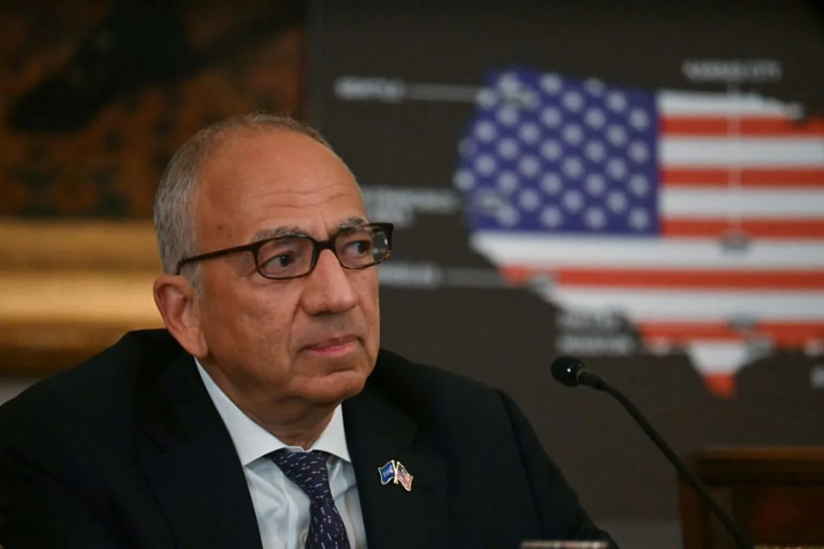 Carlos Cordeiro, Senior Advisor to the FIFA President, attends a meeting of the White House Task Force on the FIFA World Cup 2026, in the East Room of the White house in Washington, DC, on May 6, 2025. The soccer world championship will take place from June 11 to July 19, 2026, and will be hosted by the US, Canada and Mexico. Jim WATSON / AFP