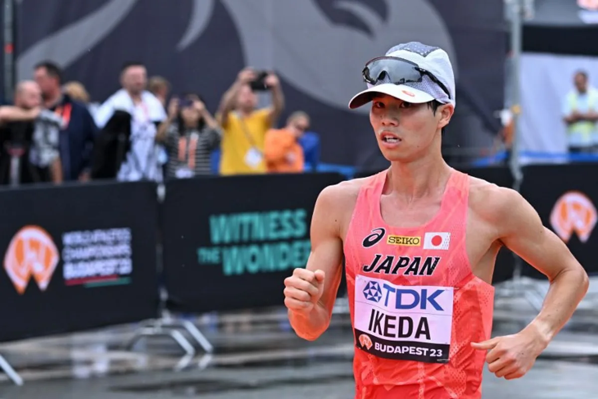 Japan's Koki Ikeda competes in the men's 20km race walk final during the World Athletics Championships in Budapest on August 19, 2023.  Attila KISBENEDEK / AFP