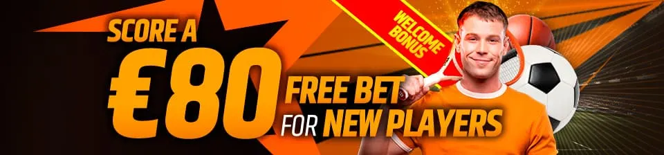 We match your first sports bet with a Free Bet up to €80!