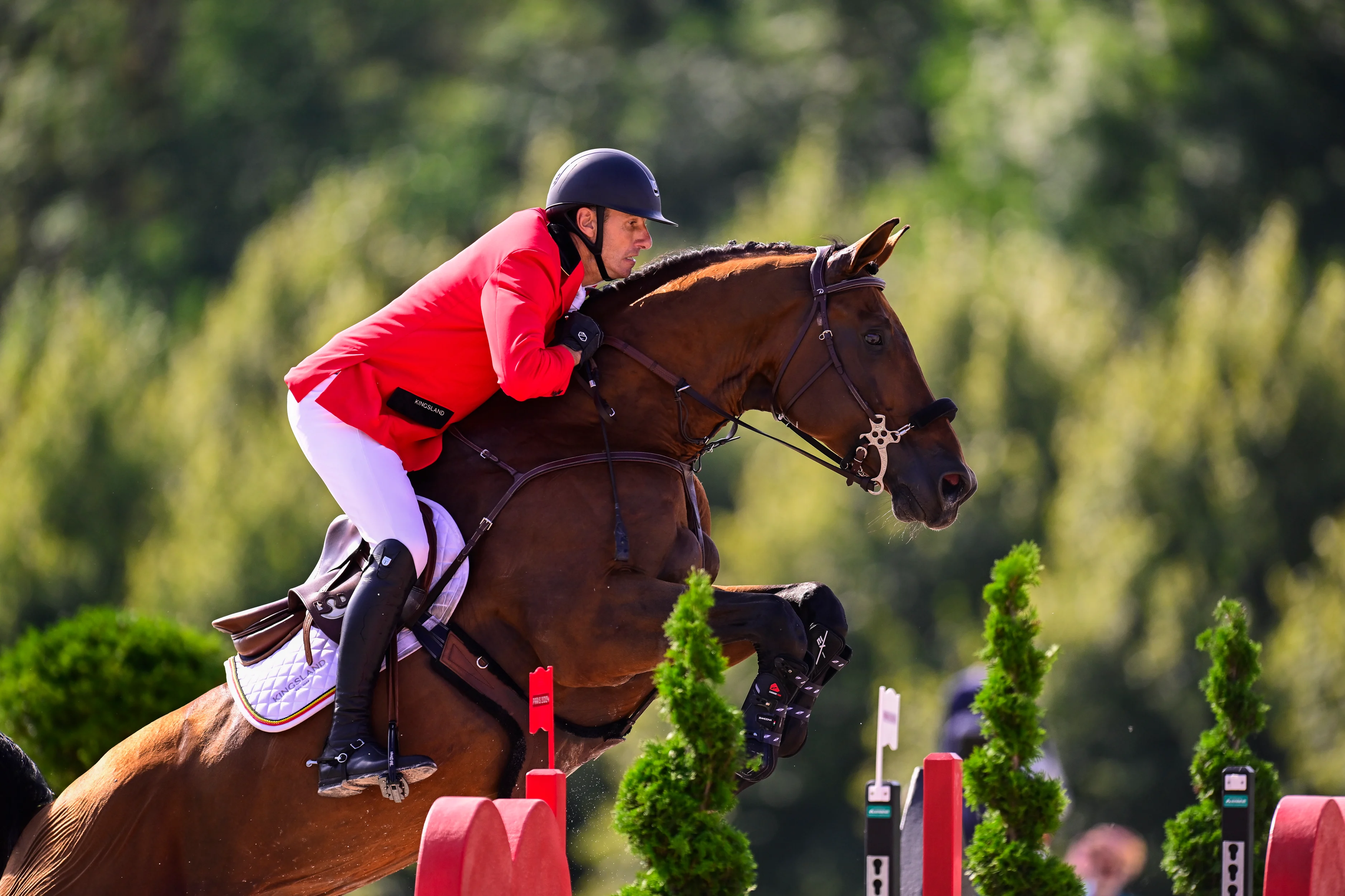 Belgian rider Gregory Wathelet and his horse Bond James Bond De Haypictured in action during the Equestrian Mixed Individual Jumping final at the Paris 2024 Olympic Games, on Tuesday 06 August 2024 in Paris, France. The Games of the XXXIII Olympiad are taking place in Paris from 26 July to 11 August. The Belgian delegation counts 165 athletes competing in 21 sports. BELGA PHOTO DIRK WAEM