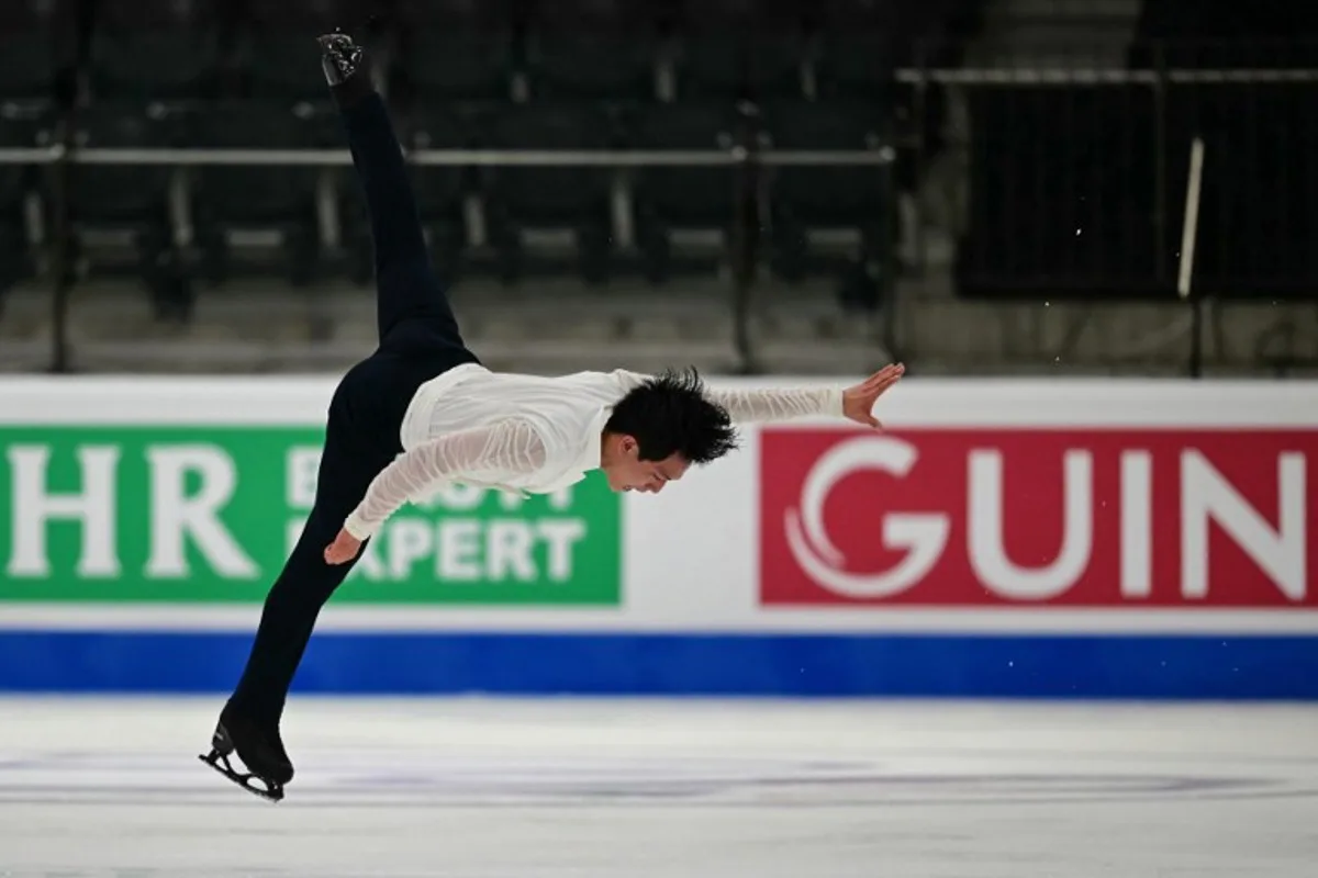 France's Adam Siao Him Fa competes during the men's Short Program event of the ISU Figure Skating European Championships in Tallinn, Estonia on January 30, 2025.  Daniel MIHAILESCU / AFP