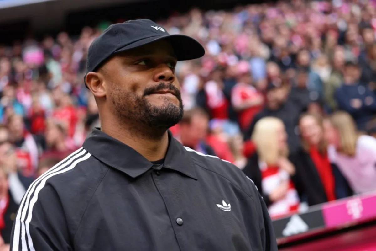 Bayern Munich's Belgian head coach Vincent Kompany looks on during the German first division Bundesliga football match between FC Bayern Munich and VfB Stuttgart in Munich, southern Germany, on April 19, 2026.  Alexandra BEIER / AFP