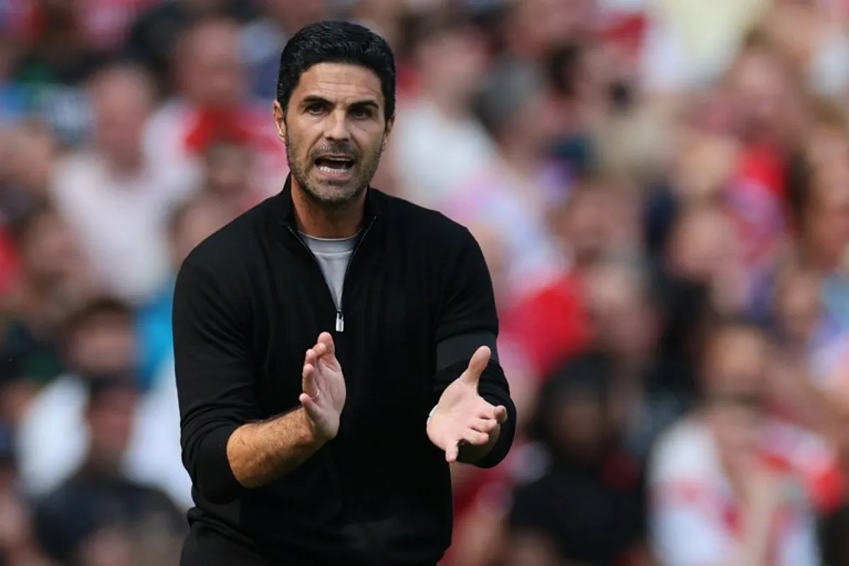 Arsenal's Spanish manager Mikel Arteta gestures on the touchline during the English Premier League football match between Arsenal and Wolverhampton Wanderers at the Emirates Stadium in London on August 17, 2024.   Adrian DENNIS / AFP