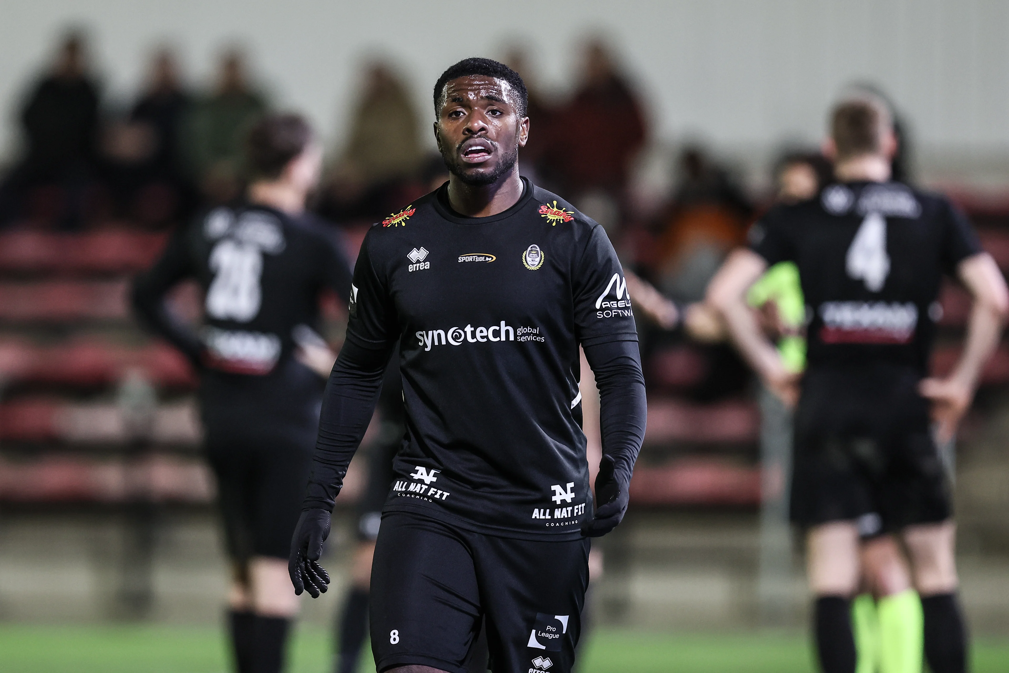 Olympic's Toshio Akio Lake reacts during a soccer game between Royal Olympic Charleroi and RFC Seraing, Wednesday 11 March 2026 in Charleroi, on day 29 of the 2025-2026 'Challenger Pro League' 1B second division of the Belgian championship. BELGA PHOTO BRUNO FAHY