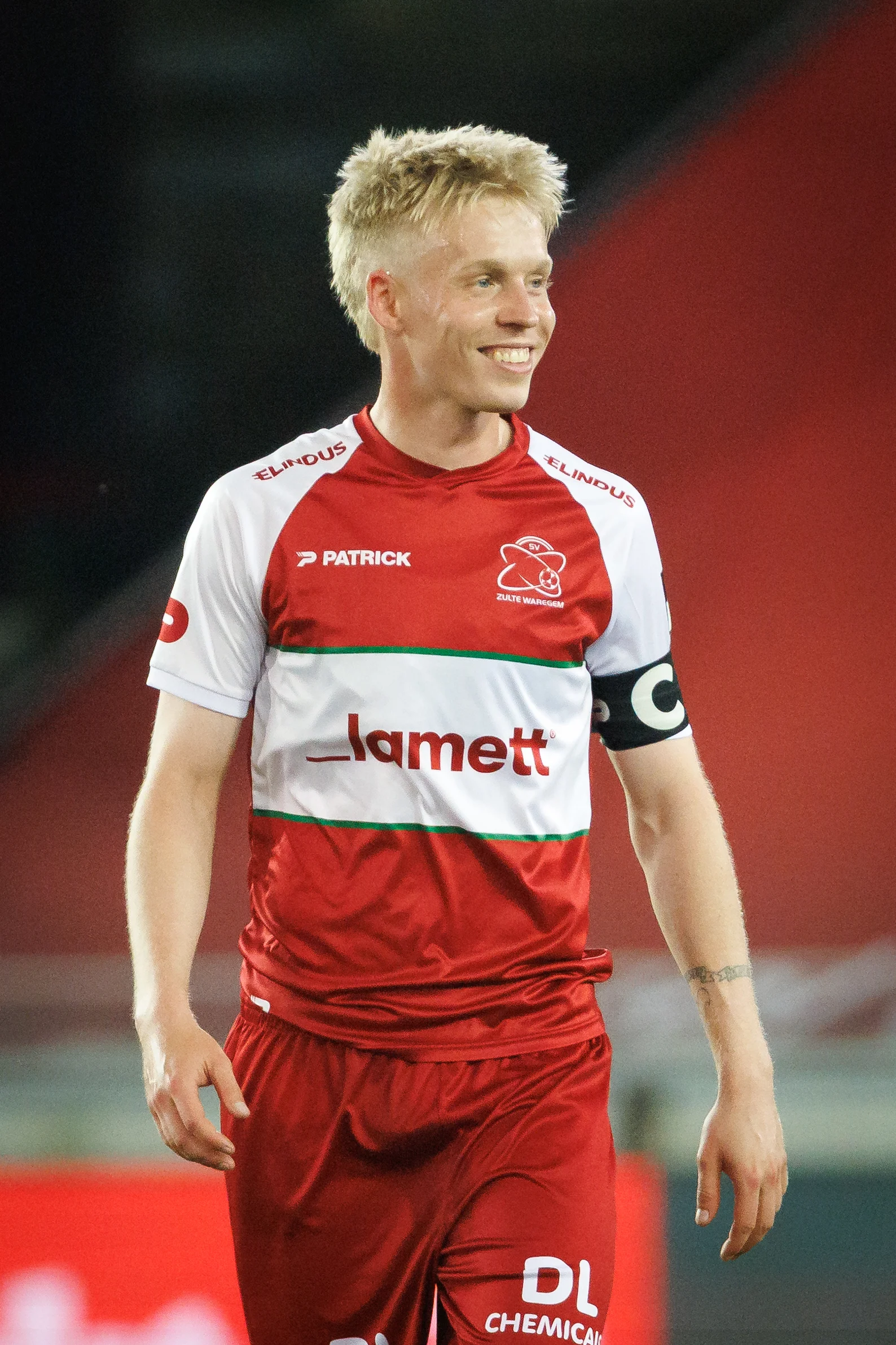 Essevee's Jeppe Erenbjerg celebrates after scoring during a soccer match between Cercle Brugge KSV and SV Zulte Waregem, Friday 01 May 2026 in Brugge, on day five of the Relegation Play-offs of the 2025-2026 'Jupiler Pro League' first division of the Belgian championship. BELGA PHOTO KURT DESPLENTER