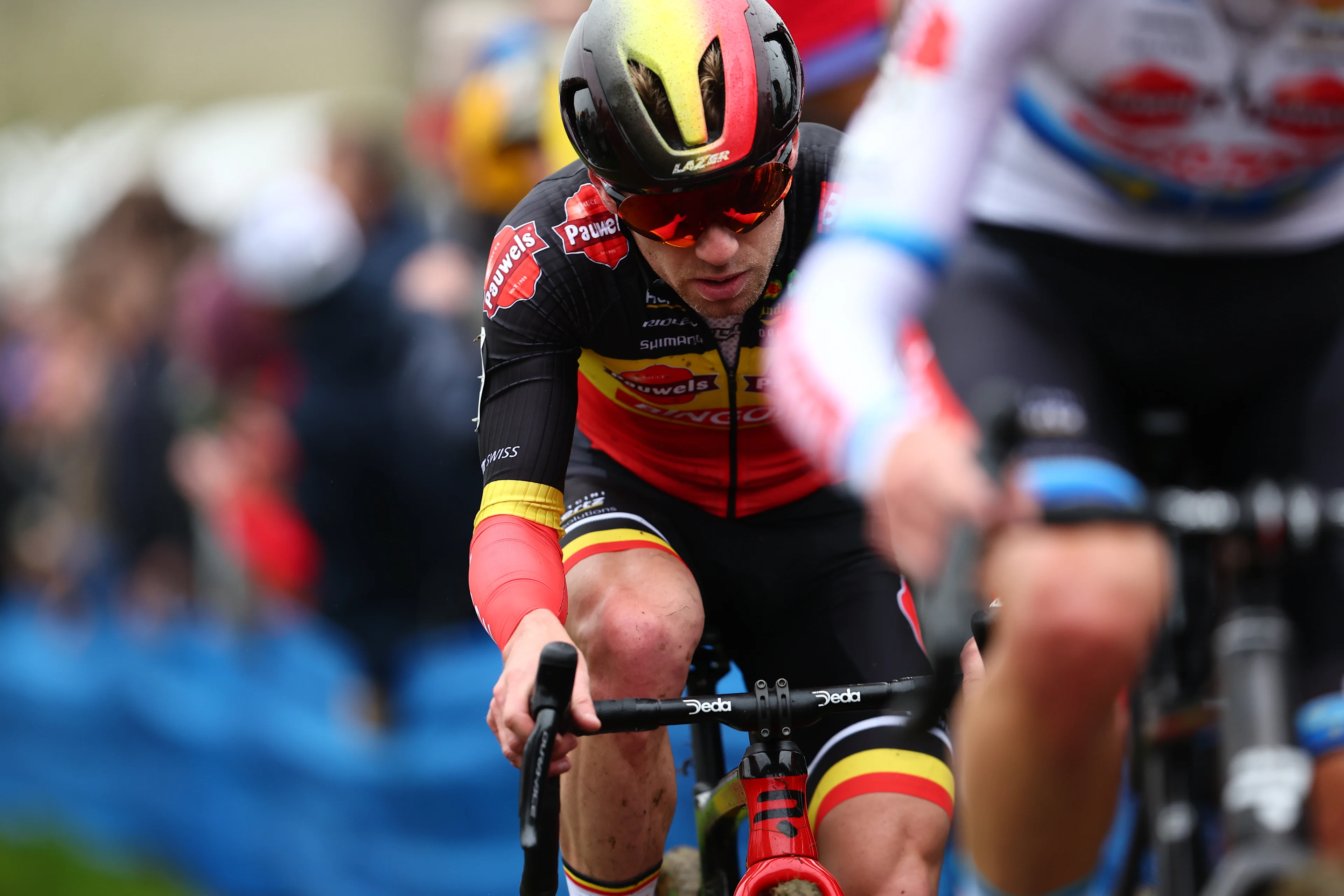 Belgian Eli Iserbyt pictured in action during the men elite race of the Koppenbergcross, the first race (out of eight) of the X2O Badkamers trophy cyclocross competition, in Melden, Oudenaarde, on . BELGA PHOTO DAVID PINTENS