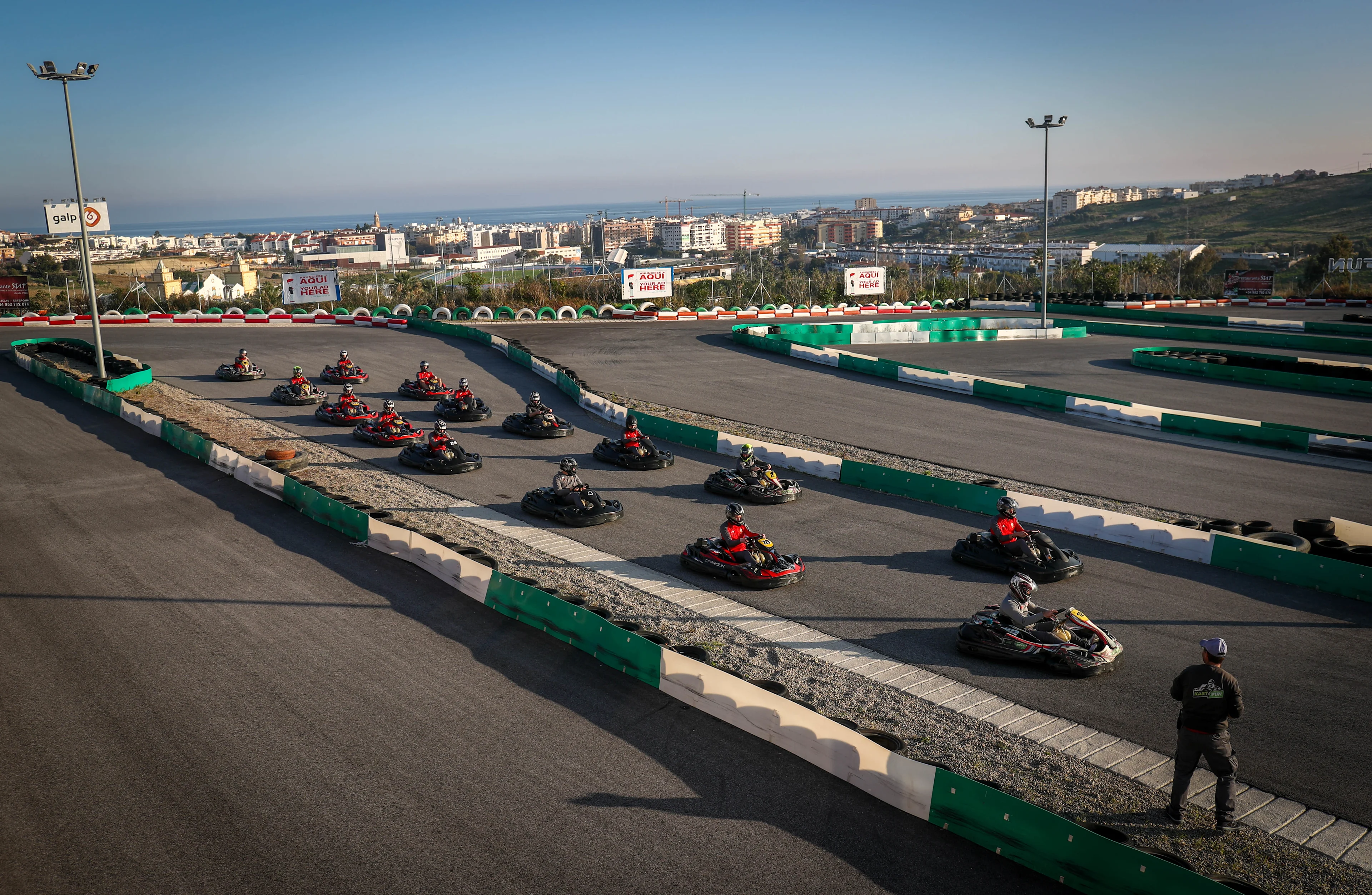 Illustration picture shows a team building activity of karting, part of the winter training camp of Belgian first division soccer team Standard de Liege in Marbella, Spain, Wednesday 08 January 2020. BELGA PHOTO VIRGINIE LEFOUR