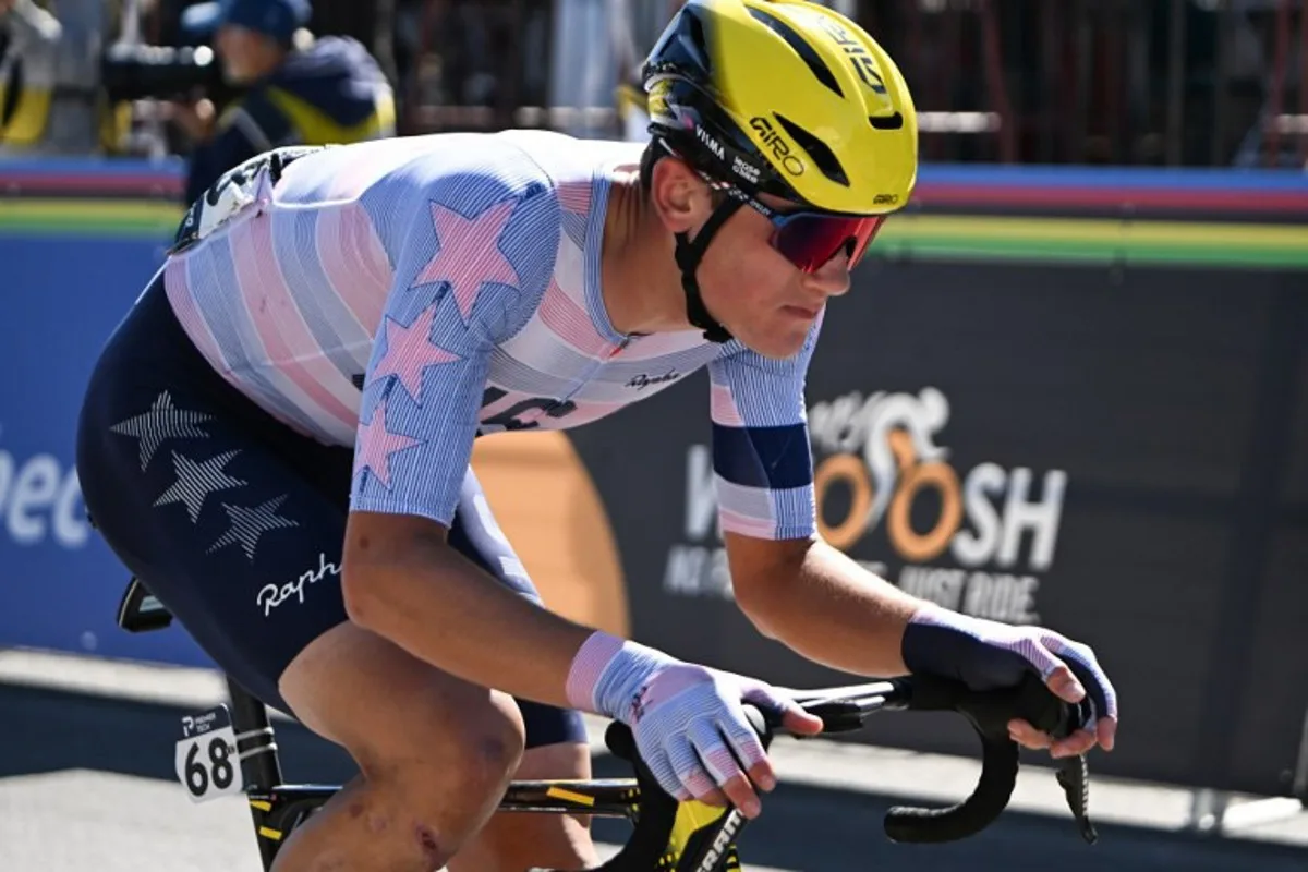 United States' Ashlin Barry competes in the Under-23 Men's Road Race during the 2026 Union Cycliste Internationale (UCI) Road World Championships in Montreal, Quebec, on September 25, 2026. Andrej Ivanov / AFP
