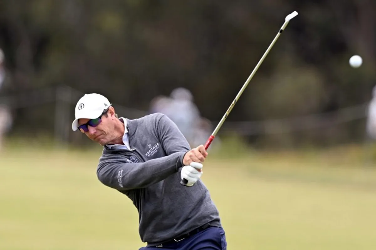 Nicolas Colsaerts of Belgium hits to the green during a practice round ahead of the Australian Open golf tournament at the Royal Melbourne Golf Club in Melbourne on December 2, 2025.  William WEST / AFP