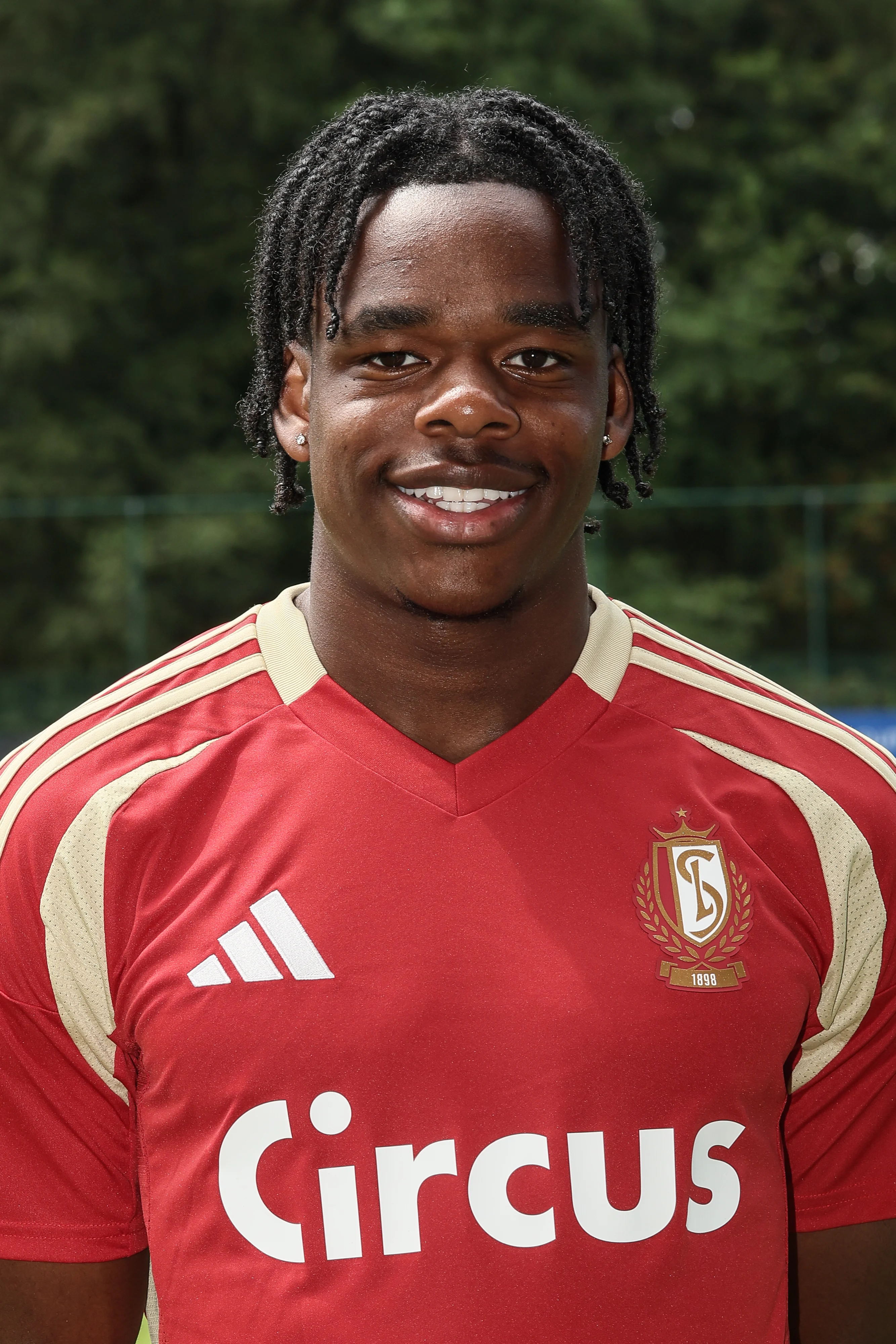 Standard's Nathan Ngoy poses for a portrait picture at the 2024-2025 season photoshoot of Belgian Jupiler Pro League team Standard de Liege, Monday 15 July 2024 in Liege. BELGA PHOTO BRUNO FAHY