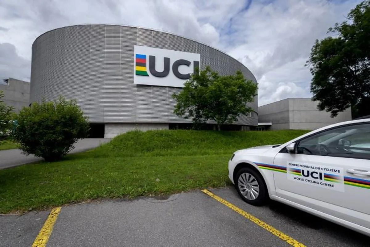 A picture taken on July 1, 2021 the headquarters of the world's cycling governing body UCI (International Cycling Union) in Aigle.  Fabrice COFFRINI / AFP