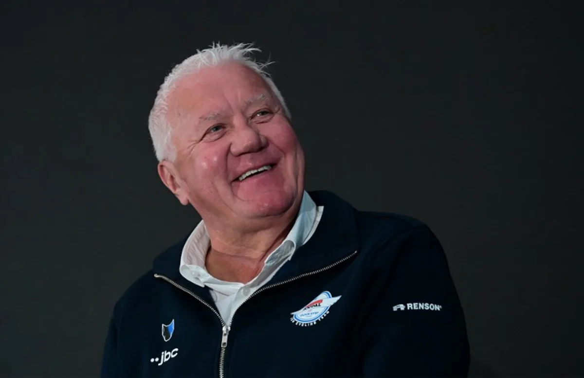 Soudal Quick Step's former CEO Patrick Lefevere attends the presentation of the team at the Suitopia Hotel in Calpe, near Alicante, eastern Spain, on January 9, 2025  JOSE JORDAN / STR / AFP