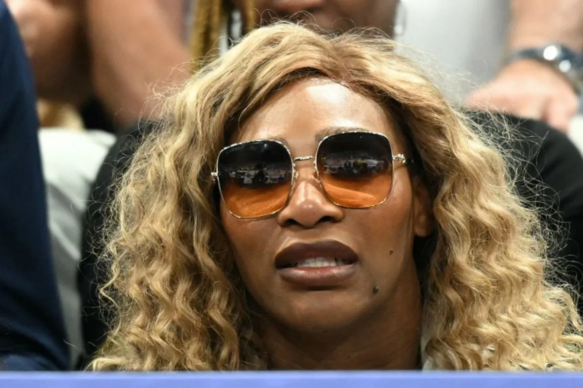 US former tennis player Serena Williams attends the volleyball men's quarter-final match between USA and Brazil during the Paris 2024 Olympic Games at the South Paris Arena 1 in Paris on August 5, 2024.  Natalia KOLESNIKOVA / AFP