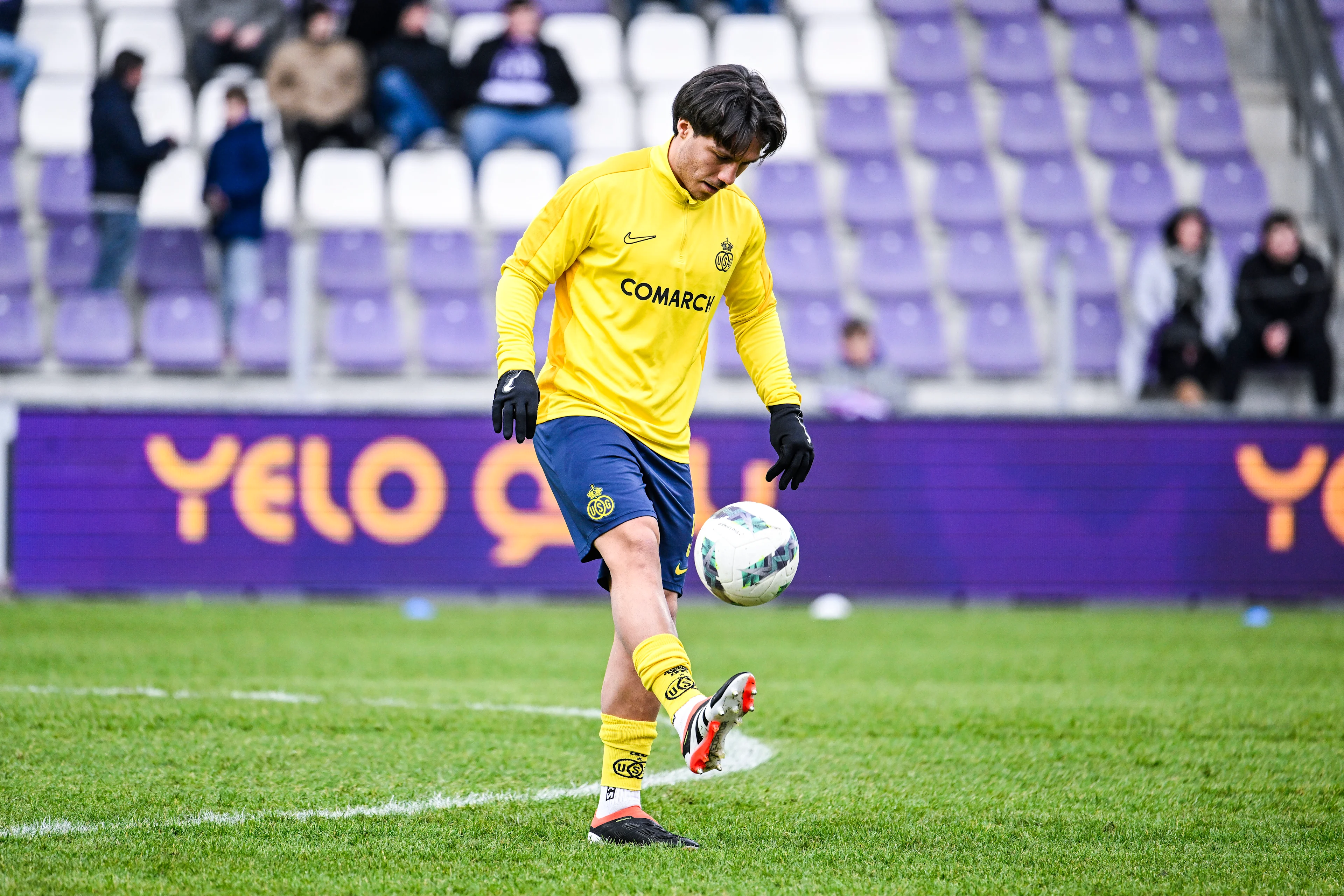 Union's Kevin Mac Allister pictured before a soccer match between Beerschot VA and Royale Union Saint-Gilloise, Sunday 26 January 2025 in Antwerp, on day 23 of the 2024-2025 season of the 'Jupiler Pro League' first division of the Belgian championship. BELGA PHOTO TOM GOYVAERTS