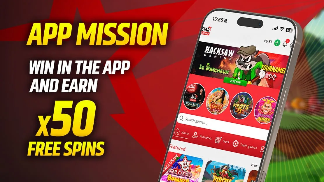 Play on the app & get 50 Free Spins 🍀