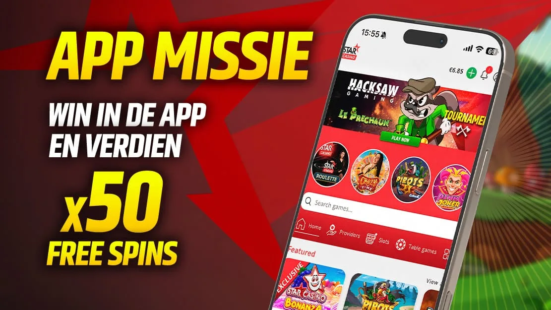 Speel op de app & ontvang 50 Free Spins 🍀