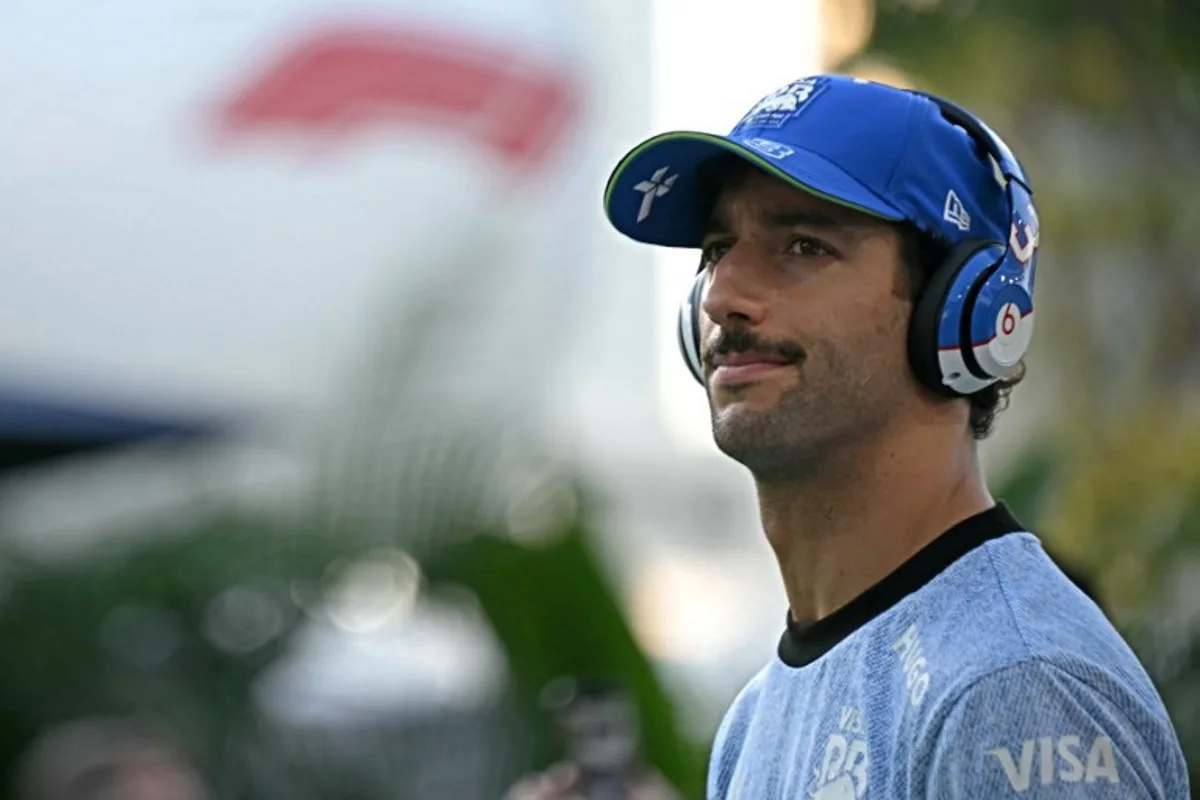 RB's Australian driver Daniel Ricciardo arrives for the drivers' parade before the Formula One Singapore Grand Prix night race at the Marina Bay Street Circuit in Singapore on September 22, 2024.  Lillian SUWANRUMPHA / AFP