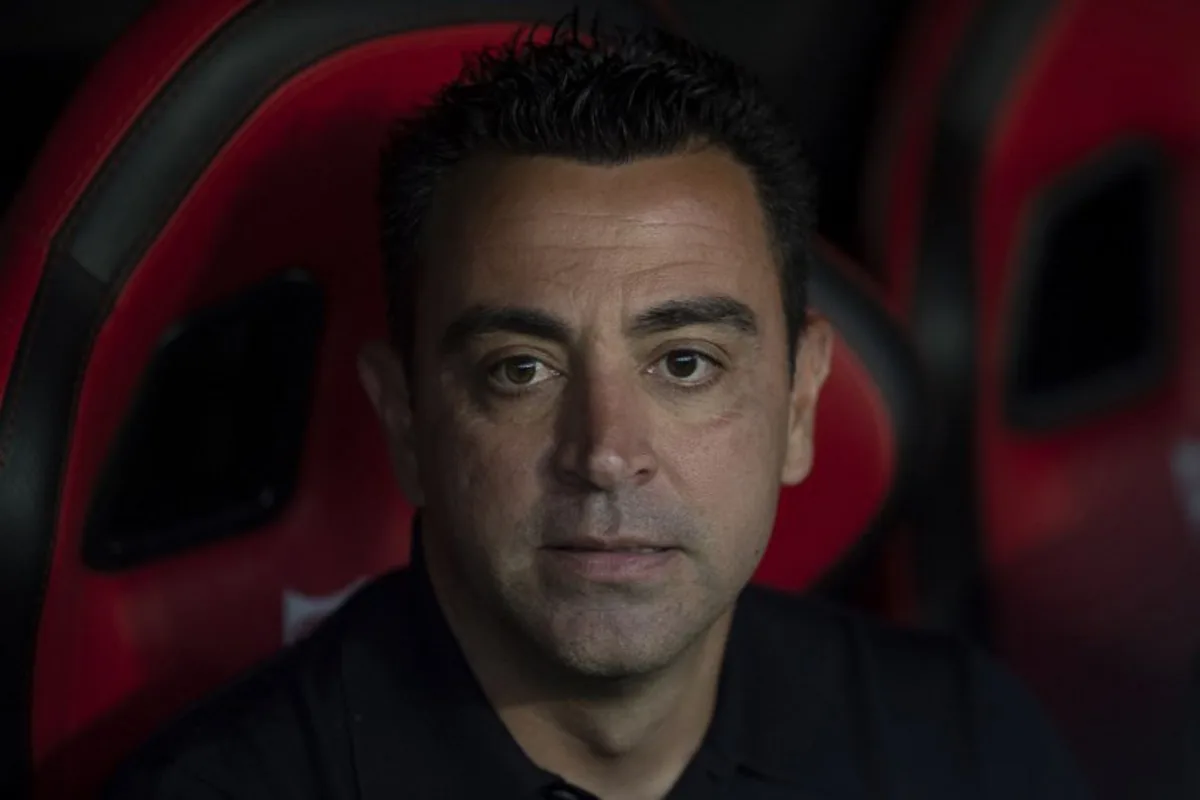 Barcelona's Spanish coach Xavi Hernandez is pictured prior to the Spanish league football match between Sevilla FC and FC Barcelona at the Ramon Sanchez Pizjuan stadium in Seville on May 26, 2024.  JORGE GUERRERO / AFP