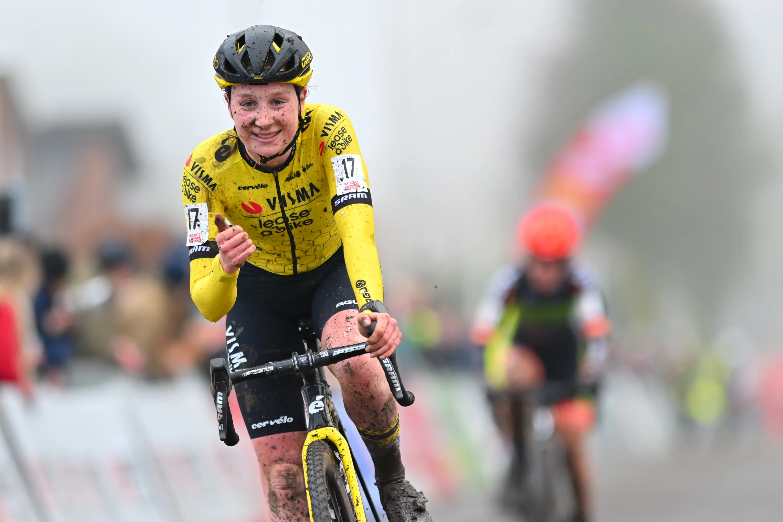 British Imogen Wolff pictured in action during the women's elite race of the cyclocross cycling event, race 5/7 in the 'Exact Cross' competition, Friday 27 December 2024 in Loenhout. BELGA PHOTO BILLY CEUSTERS