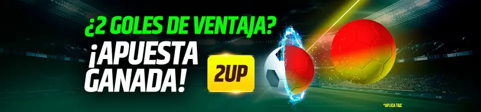 Pago anticipado de tu apuesta cuando tu equipo va ganando por 2 goles o más.