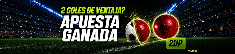 Pago anticipado de tu apuesta cuando tu equipo va ganando por 2 goles o más.