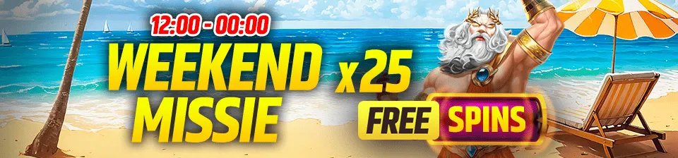 Voltooi elke dag een missie tussen 12:00 en 00:00 en ontvang tot wel 75 Free Spins!