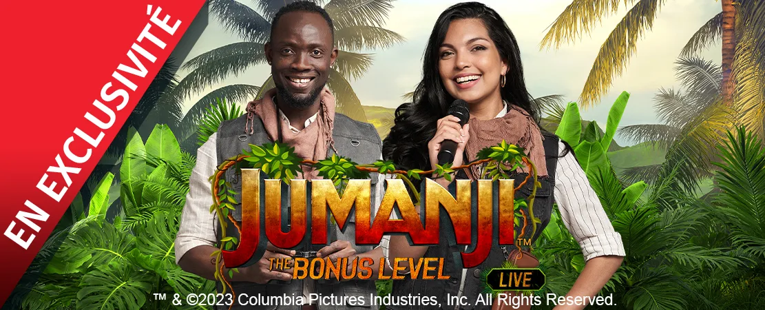 🦏 En exclusivité sur Starcasino ! Jumanji: The Bonus Level Live de Playtech!