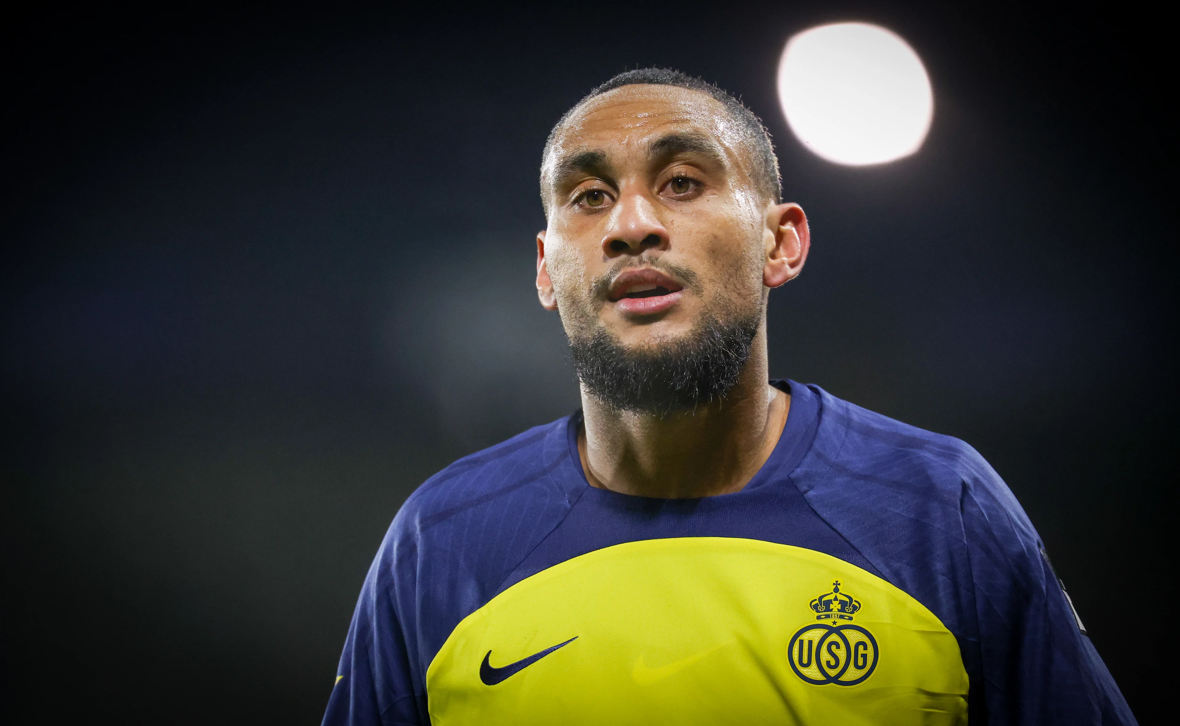 Union's Loic Lapoussin pictured during a soccer game between Royale Union Saint-Gilloise and KAA Gent, Wednesday 04 December 2024 in Brussels, in the 1/8 finals of the 'Croky Cup' Belgian soccer cup. BELGA PHOTO VIRGINIE LEFOUR