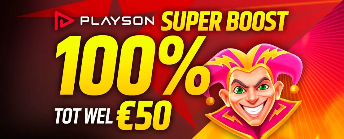 100% Playson Super Boost tot wel €50