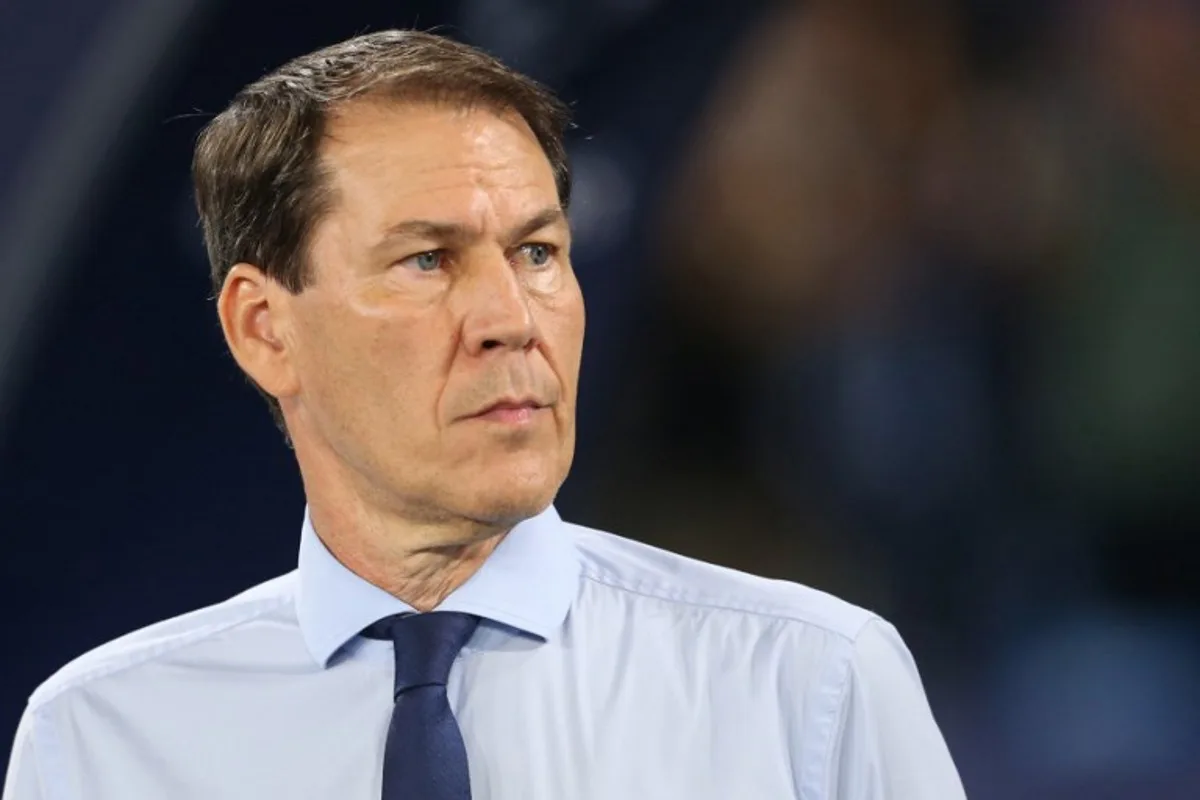 Napoli's French coach Rudi Garcia looks on before the UEFA Champions League 1st round day 2 Group C football match Napoli vs Real Madrid at the Diego Armando Maradona stadium in Naples on October 3, 2023.   Carlo HERMANN / AFP