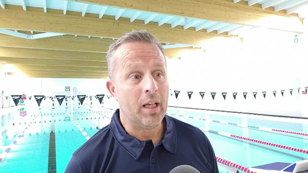 Video showing Video shows an interview in French of Mark Faber, new High Performance Manager of the Flemish Swimming Federation since 1 September, Wednesday 09 October 2024. BELGA VIDEO TIJS VANDERSTAPPEN