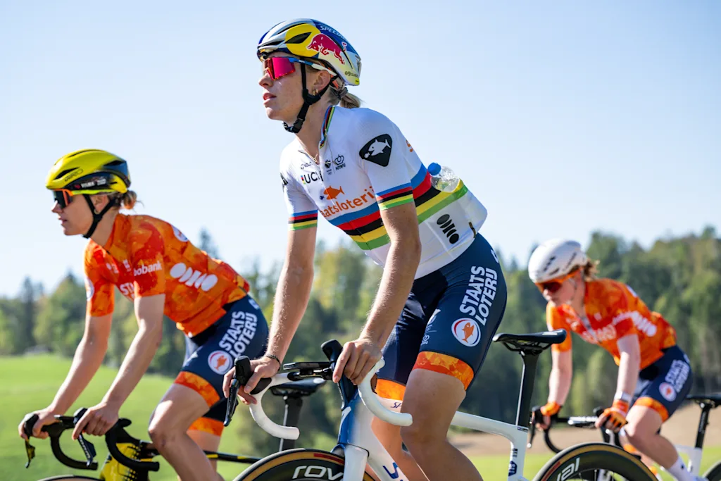 Dutch Demi Vollering is pictured in action during a training before the cycling European Championships, in Ljubljana, Slovenia, Thursday 1 October 2026. The UEC road championships are taking place from 03 to 07 October. BELGA PHOTO DAVID PINTENS