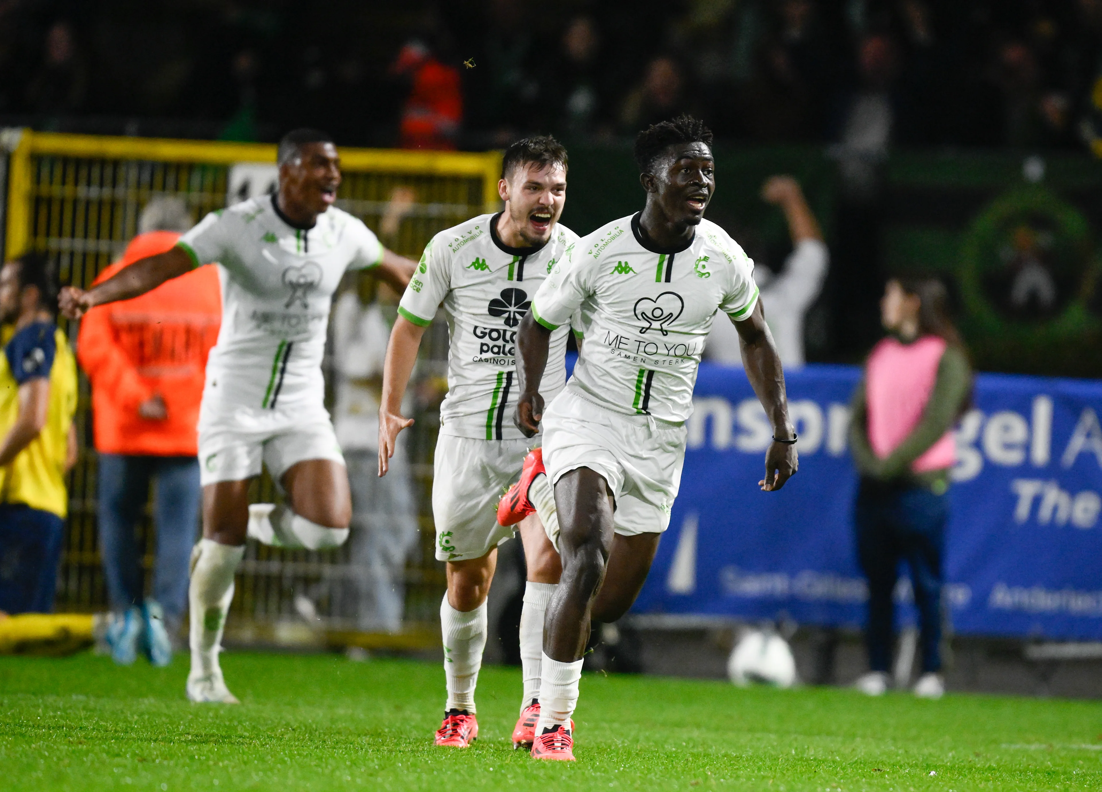 Cercle's Ibrahim Diakite celebrates after scoring during a soccer match between Royale Union Saint-Gilloise and Cercle Brugge, Sunday 27 October 2024 in Brussels, on day 12 of the 2024-2025 season of the 'Jupiler Pro League' first division of the Belgian championship. BELGA PHOTO JOHN THYS